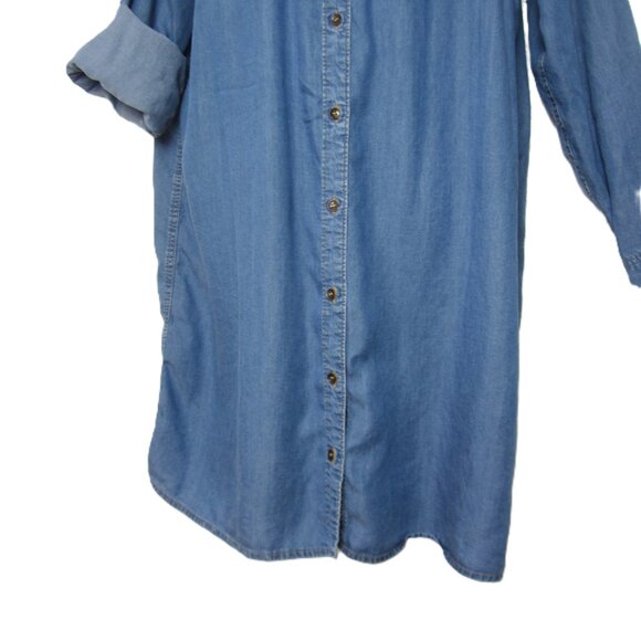 Ariat Women's Size 2X Blue Chambray Dress Button Western 100% Tencel - Picture 4 of 12